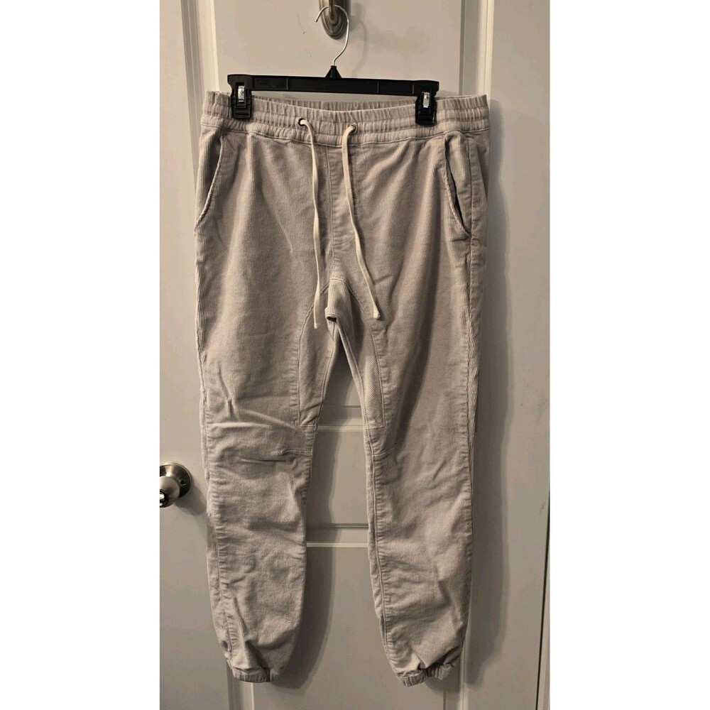 PacSun Beige Corduroy Men's Joggers (M) gathered hem, elastic waist, 3 pocket